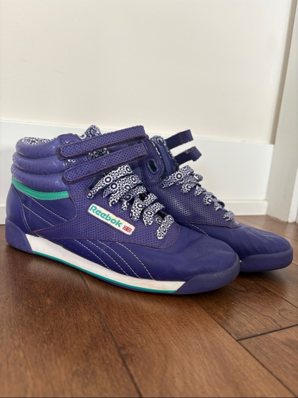Reebok Classic Freestyle Hi Purple Y2K Strap Sneakers Women’s 8.5